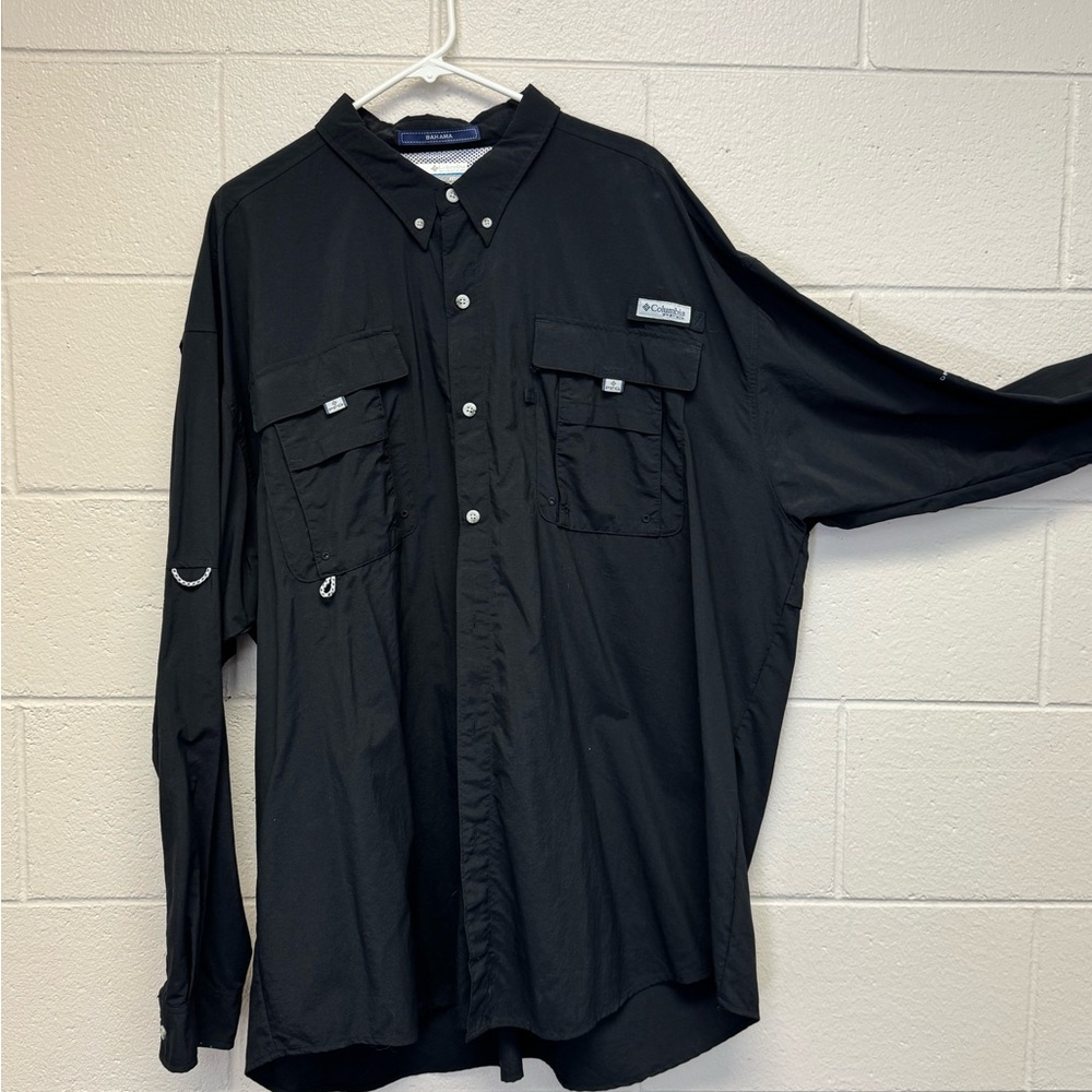 Columbia Men’s PFG Bahama II Long-Sleeve Shirt-Tall-Black